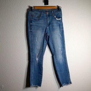 7 for all Mankind Women’s Jeans Distressed Capris Ankle Cooped Denim Size 4